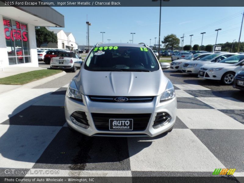 Ingot Silver Metallic / Charcoal Black 2015 Ford Escape Titanium