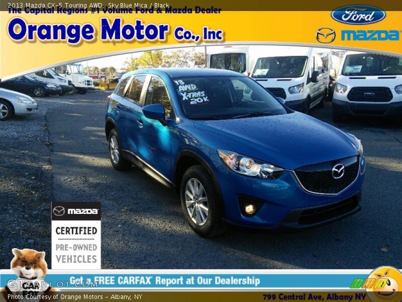 Sky Blue Mica / Black 2013 Mazda CX-5 Touring AWD