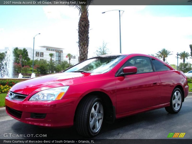 San Marino Red / Ivory 2007 Honda Accord EX V6 Coupe