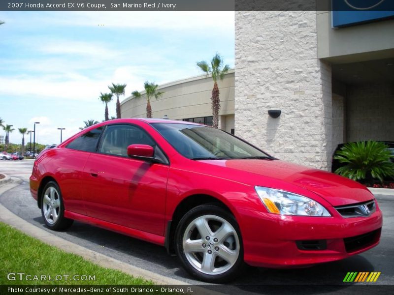 San Marino Red / Ivory 2007 Honda Accord EX V6 Coupe