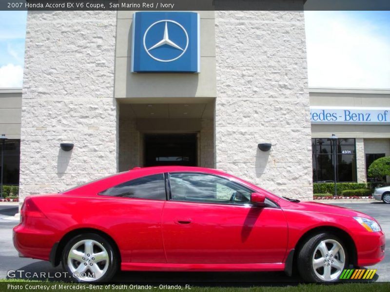 San Marino Red / Ivory 2007 Honda Accord EX V6 Coupe