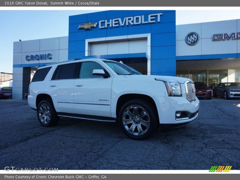 Summit White / Cocoa/Shale 2016 GMC Yukon Denali
