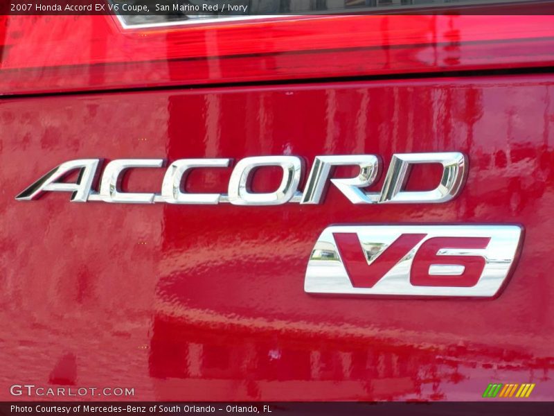 San Marino Red / Ivory 2007 Honda Accord EX V6 Coupe