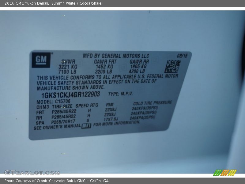 Summit White / Cocoa/Shale 2016 GMC Yukon Denali