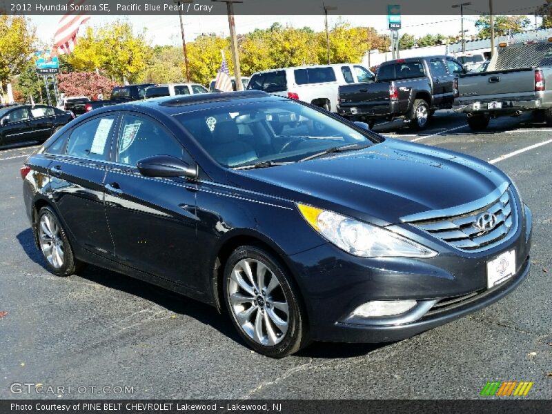 Pacific Blue Pearl / Gray 2012 Hyundai Sonata SE