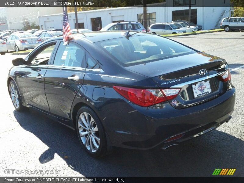 Pacific Blue Pearl / Gray 2012 Hyundai Sonata SE