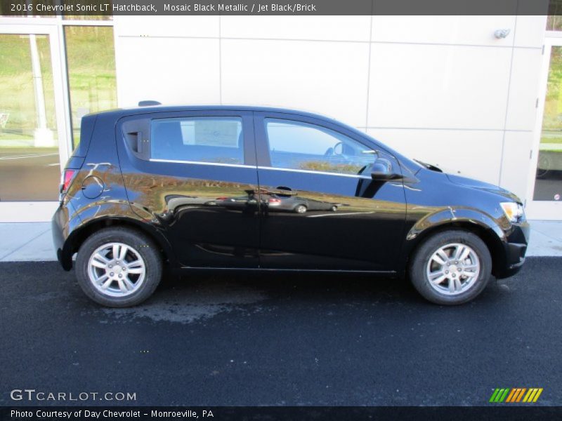 Mosaic Black Metallic / Jet Black/Brick 2016 Chevrolet Sonic LT Hatchback