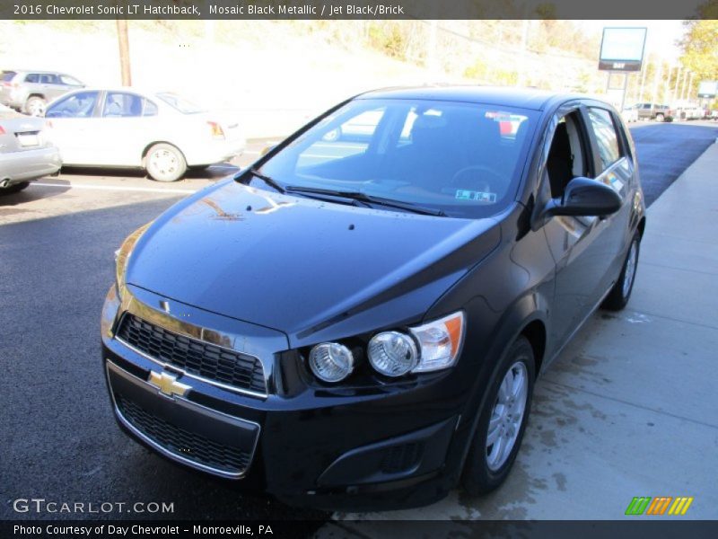 Mosaic Black Metallic / Jet Black/Brick 2016 Chevrolet Sonic LT Hatchback