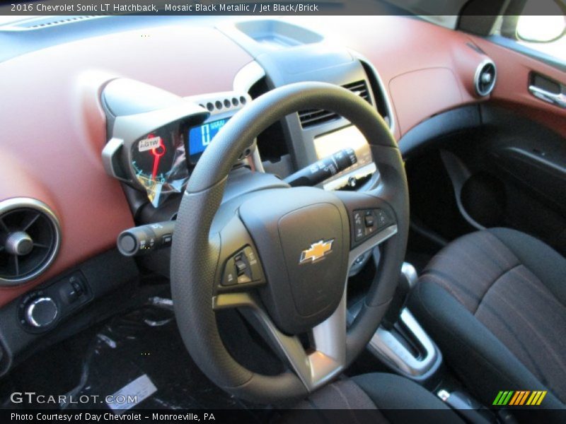 Mosaic Black Metallic / Jet Black/Brick 2016 Chevrolet Sonic LT Hatchback