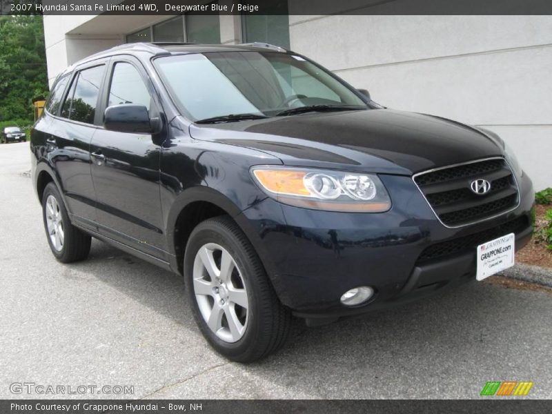 Deepwater Blue / Beige 2007 Hyundai Santa Fe Limited 4WD