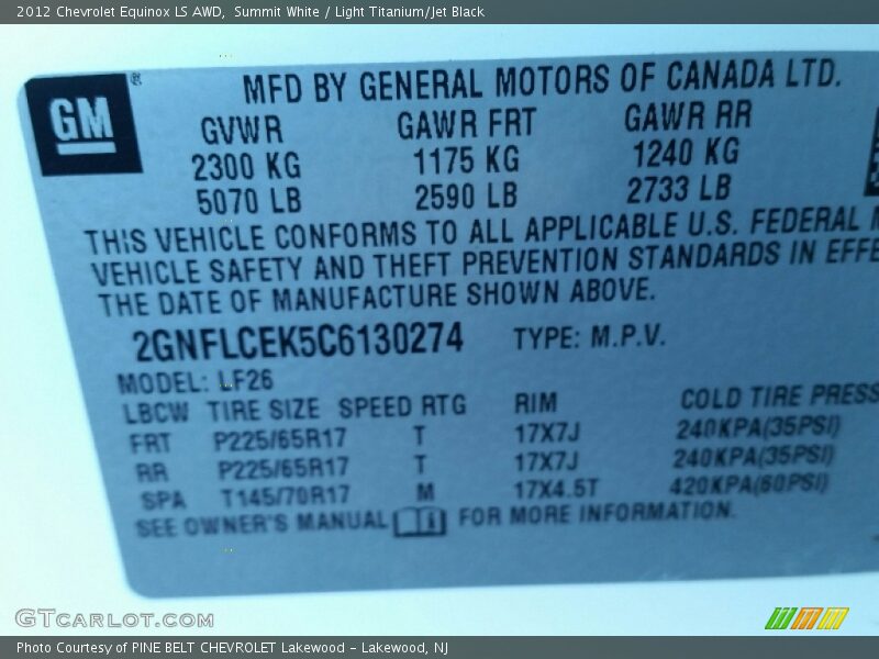 Summit White / Light Titanium/Jet Black 2012 Chevrolet Equinox LS AWD