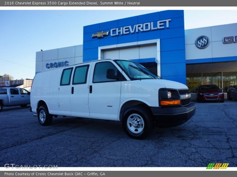 Summit White / Neutral 2016 Chevrolet Express 3500 Cargo Extended Diesel