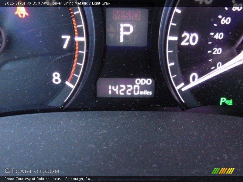 Silver Lining Metallic / Light Gray 2015 Lexus RX 350 AWD