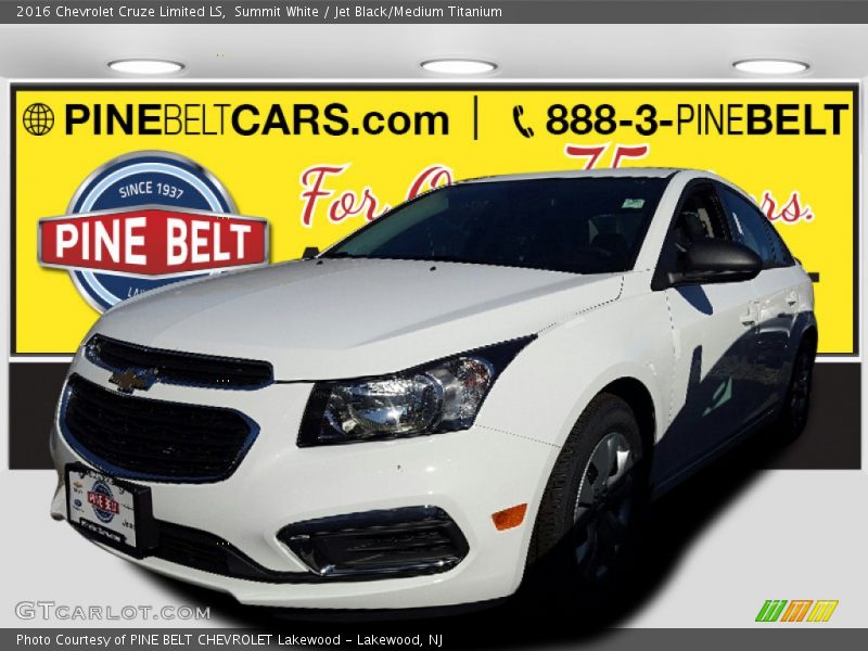 Summit White / Jet Black/Medium Titanium 2016 Chevrolet Cruze Limited LS