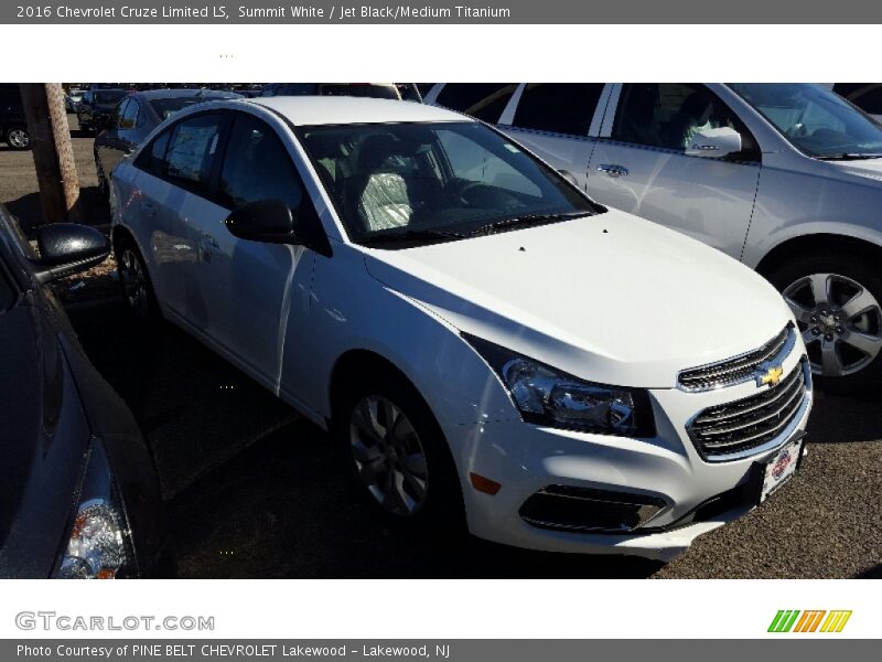 Summit White / Jet Black/Medium Titanium 2016 Chevrolet Cruze Limited LS