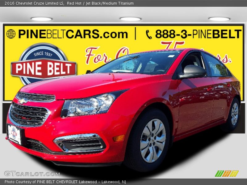 Red Hot / Jet Black/Medium Titanium 2016 Chevrolet Cruze Limited LS