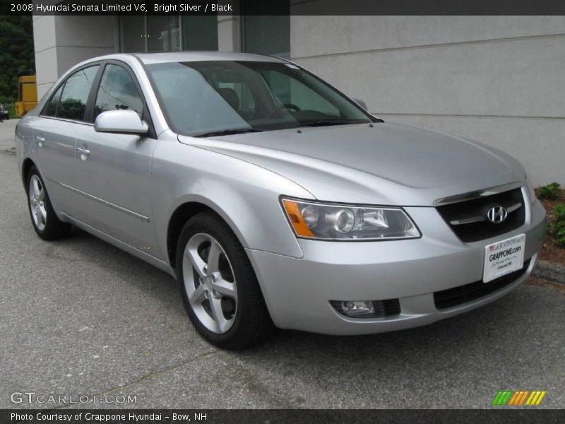 Bright Silver / Black 2008 Hyundai Sonata Limited V6