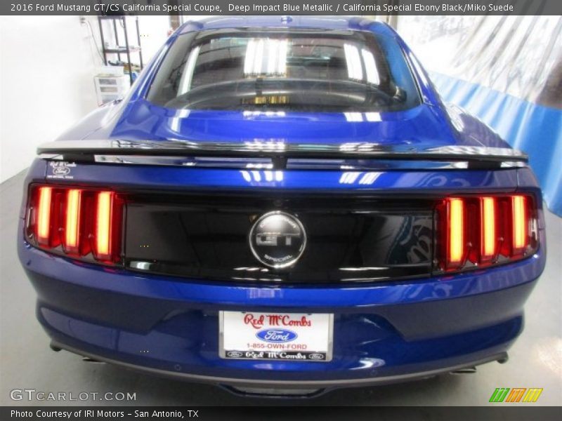 Deep Impact Blue Metallic / California Special Ebony Black/Miko Suede 2016 Ford Mustang GT/CS California Special Coupe