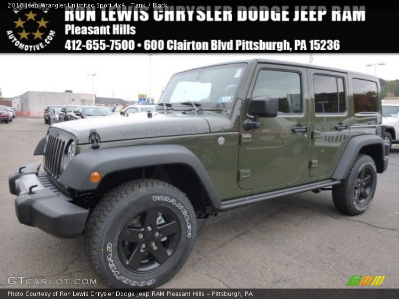 Tank / Black 2016 Jeep Wrangler Unlimited Sport 4x4