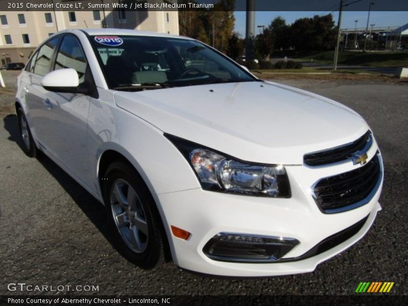 Summit White / Jet Black/Medium Titanium 2015 Chevrolet Cruze LT