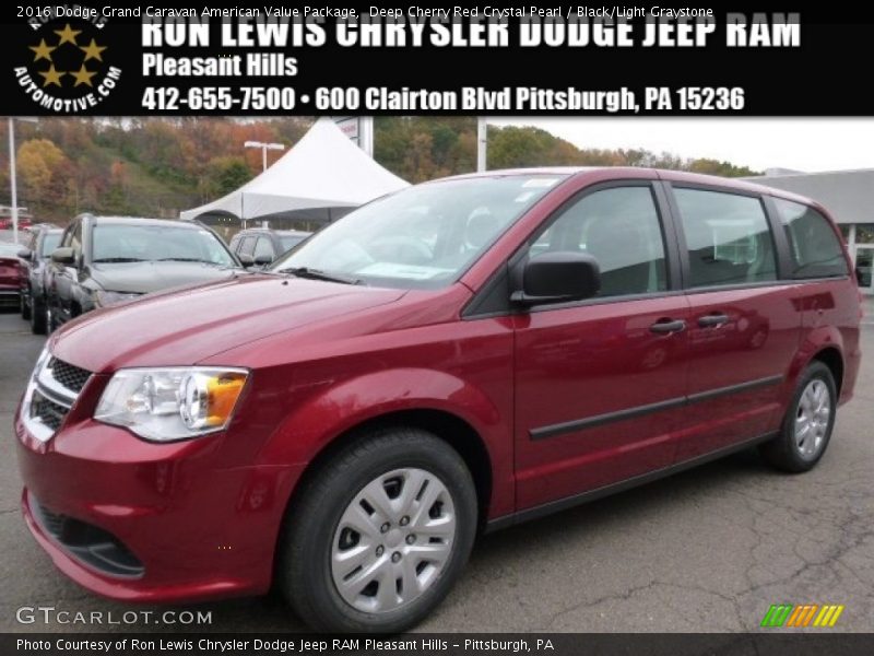 Deep Cherry Red Crystal Pearl / Black/Light Graystone 2016 Dodge Grand Caravan American Value Package