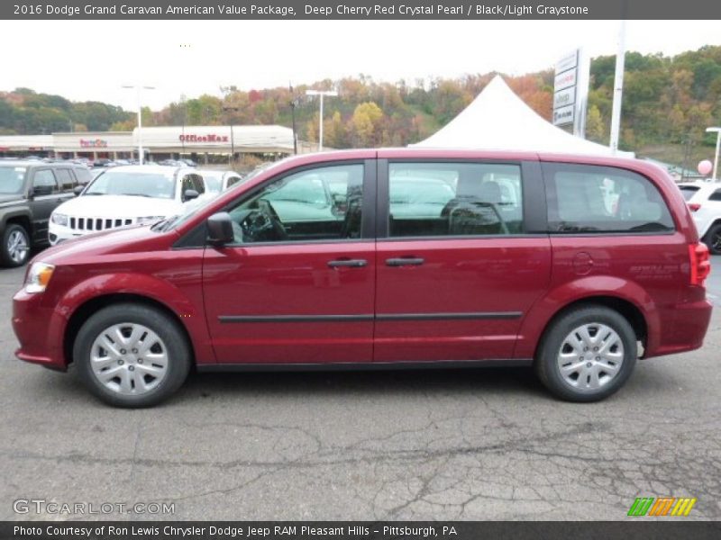 Deep Cherry Red Crystal Pearl / Black/Light Graystone 2016 Dodge Grand Caravan American Value Package