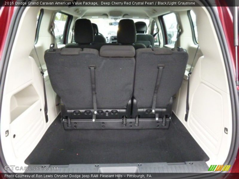 Deep Cherry Red Crystal Pearl / Black/Light Graystone 2016 Dodge Grand Caravan American Value Package