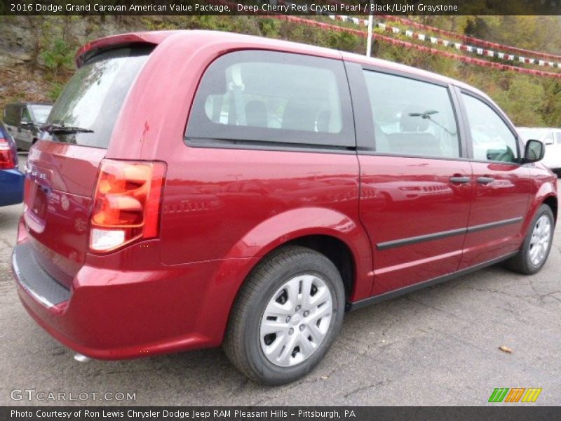 Deep Cherry Red Crystal Pearl / Black/Light Graystone 2016 Dodge Grand Caravan American Value Package