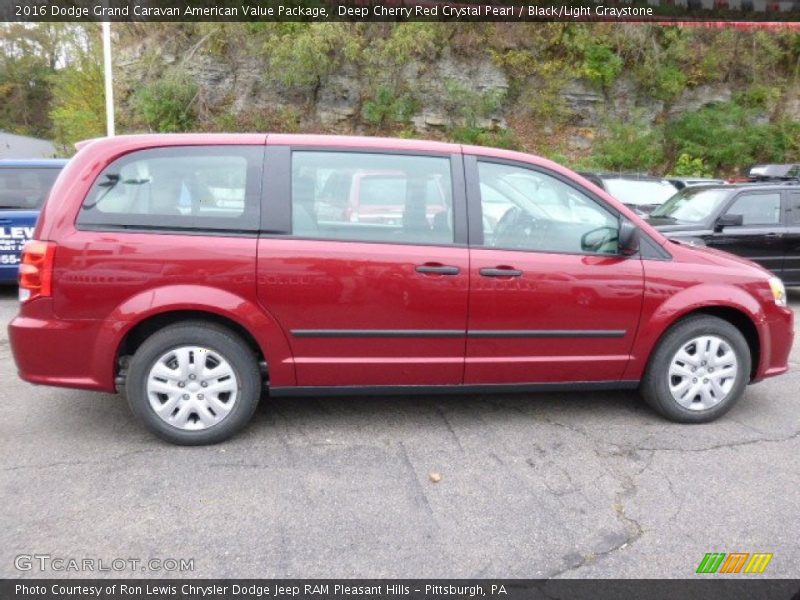 Deep Cherry Red Crystal Pearl / Black/Light Graystone 2016 Dodge Grand Caravan American Value Package