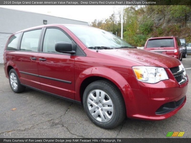 Deep Cherry Red Crystal Pearl / Black/Light Graystone 2016 Dodge Grand Caravan American Value Package