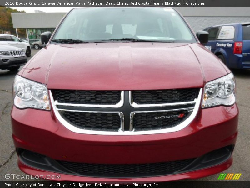 Deep Cherry Red Crystal Pearl / Black/Light Graystone 2016 Dodge Grand Caravan American Value Package