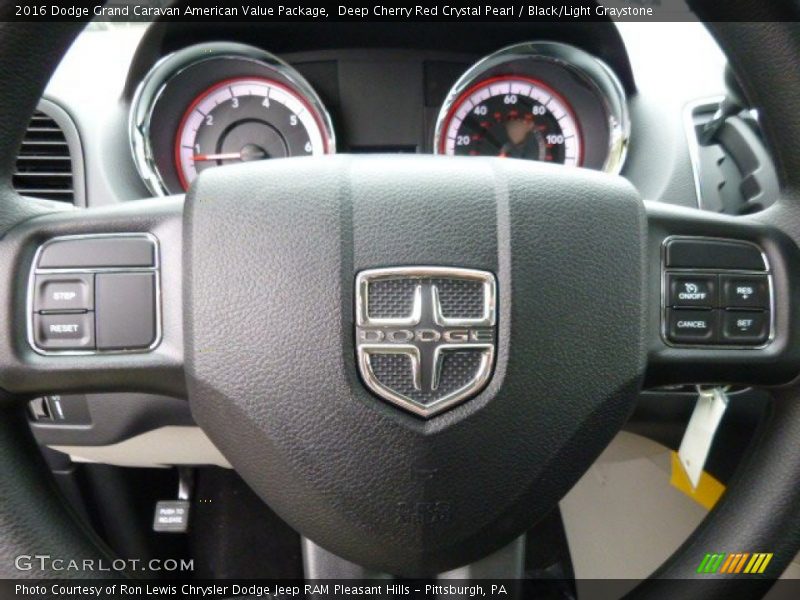 Deep Cherry Red Crystal Pearl / Black/Light Graystone 2016 Dodge Grand Caravan American Value Package