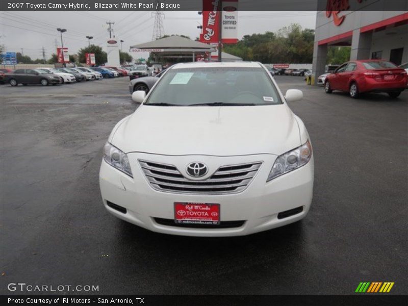 Blizzard White Pearl / Bisque 2007 Toyota Camry Hybrid