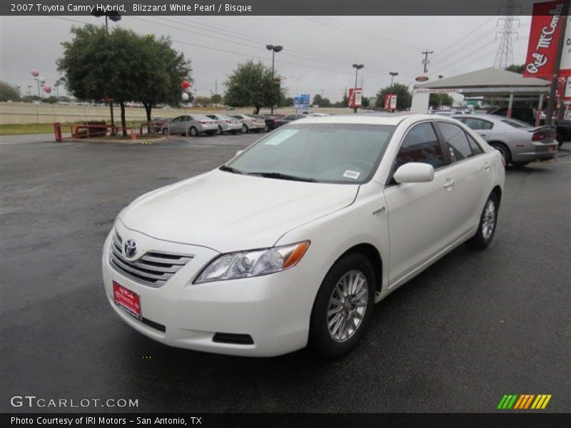 Blizzard White Pearl / Bisque 2007 Toyota Camry Hybrid