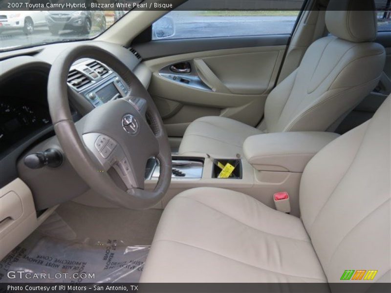 Blizzard White Pearl / Bisque 2007 Toyota Camry Hybrid