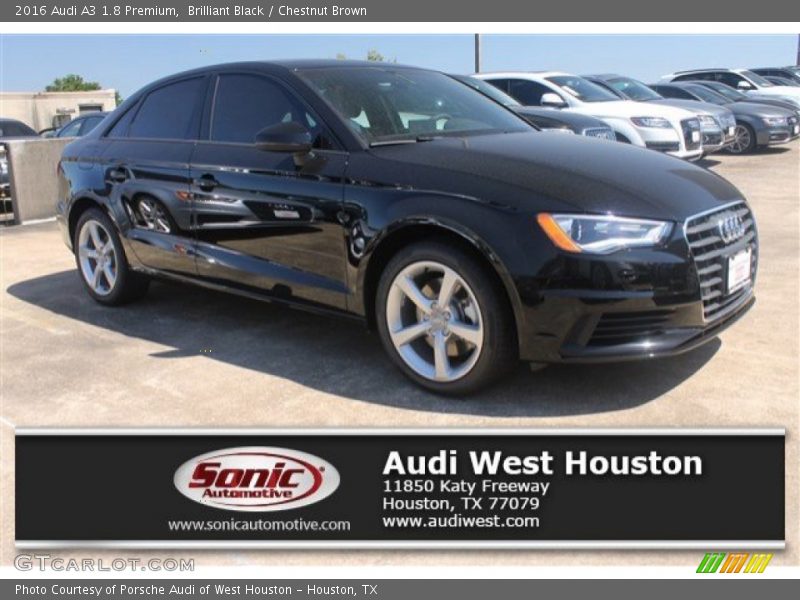 Brilliant Black / Chestnut Brown 2016 Audi A3 1.8 Premium