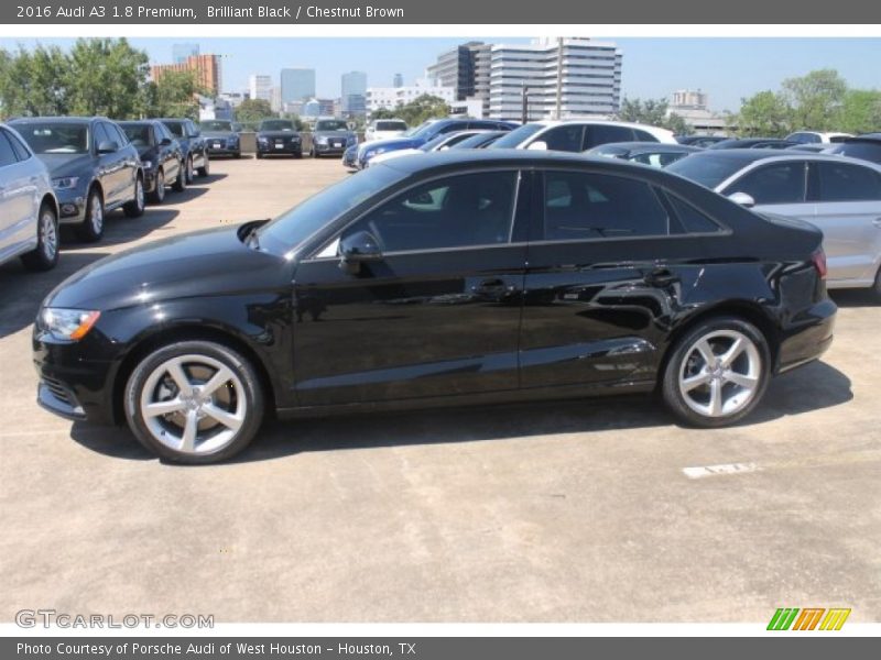 Brilliant Black / Chestnut Brown 2016 Audi A3 1.8 Premium