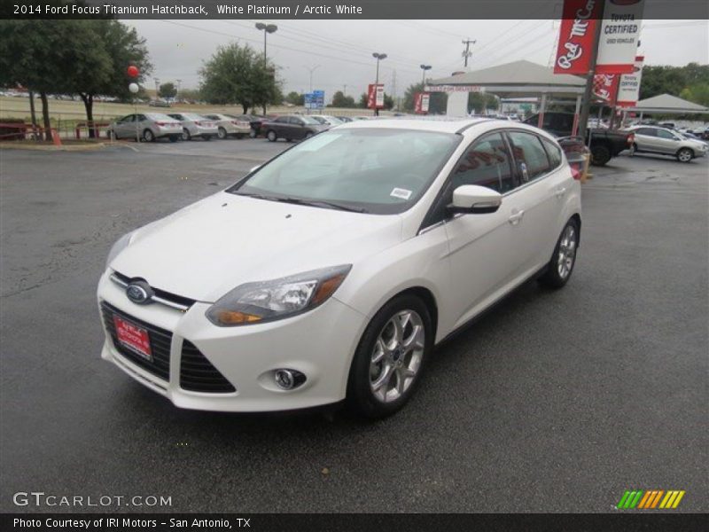 White Platinum / Arctic White 2014 Ford Focus Titanium Hatchback