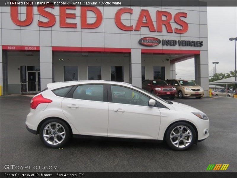 White Platinum / Arctic White 2014 Ford Focus Titanium Hatchback