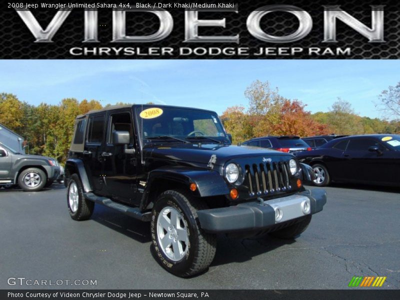 Black / Dark Khaki/Medium Khaki 2008 Jeep Wrangler Unlimited Sahara 4x4