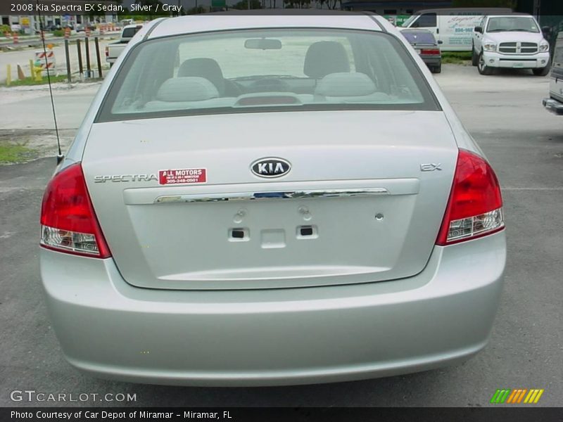 Silver / Gray 2008 Kia Spectra EX Sedan