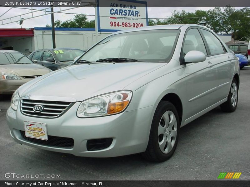 Silver / Gray 2008 Kia Spectra EX Sedan