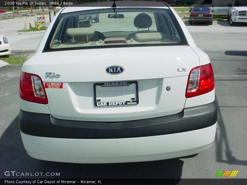 White / Beige 2008 Kia Rio LX Sedan