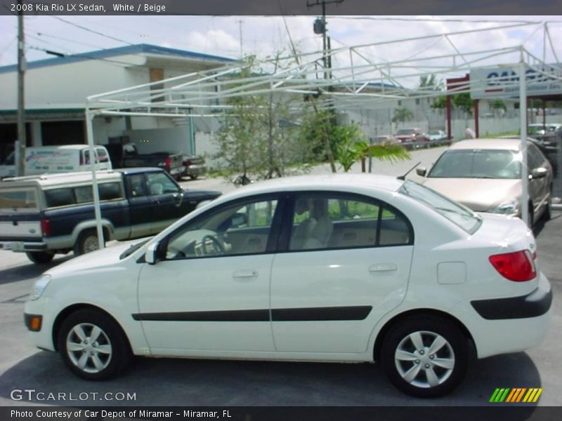 White / Beige 2008 Kia Rio LX Sedan