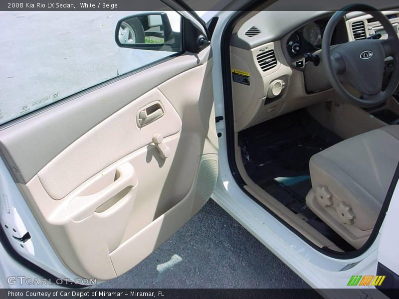 White / Beige 2008 Kia Rio LX Sedan