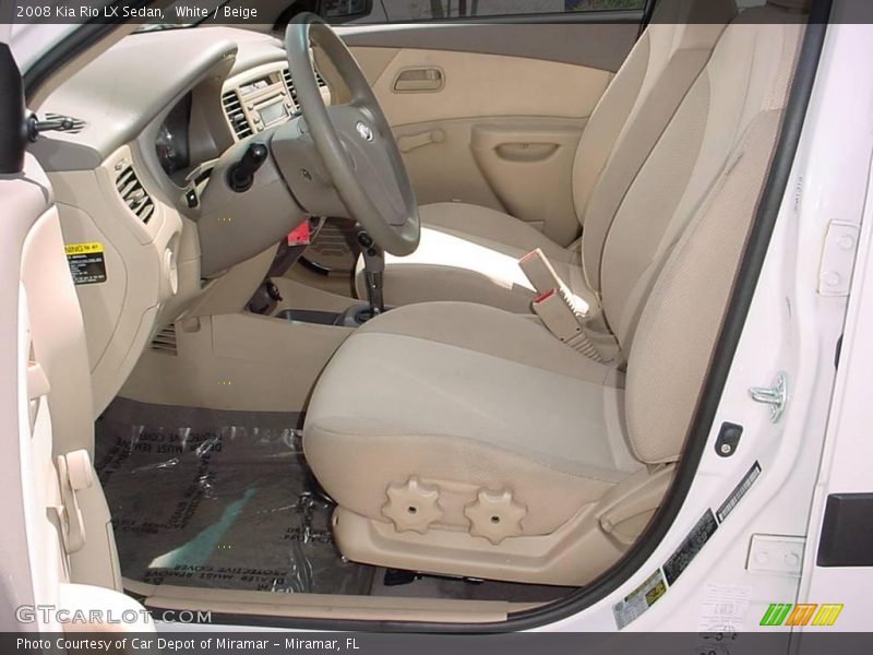 White / Beige 2008 Kia Rio LX Sedan
