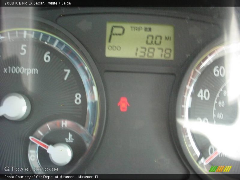 White / Beige 2008 Kia Rio LX Sedan