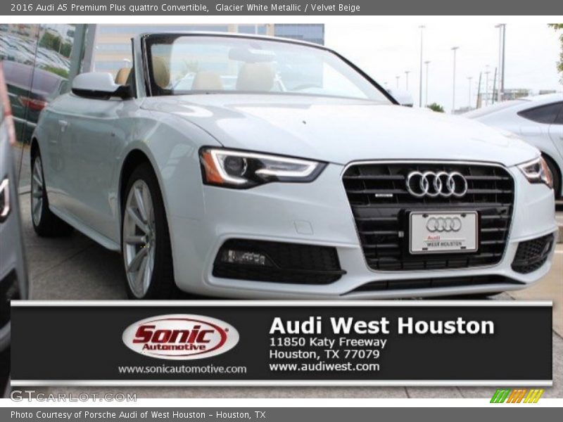 Glacier White Metallic / Velvet Beige 2016 Audi A5 Premium Plus quattro Convertible