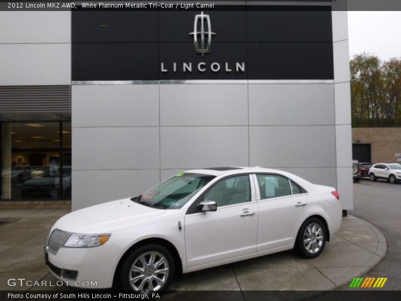White Platinum Metallic Tri-Coat / Light Camel 2012 Lincoln MKZ AWD
