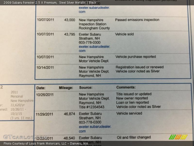 Steel Silver Metallic / Black 2009 Subaru Forester 2.5 X Premium